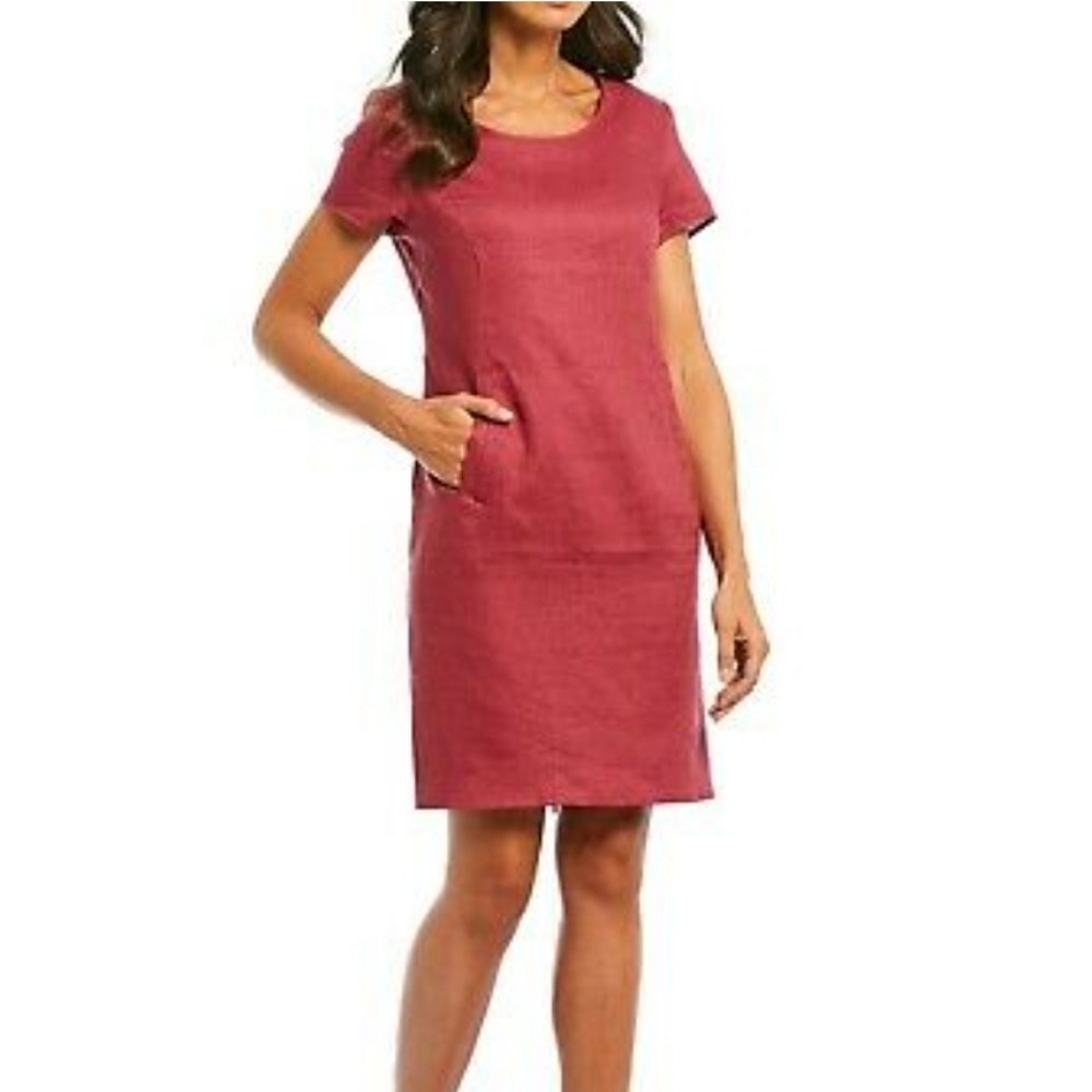 Masai Nabla Linen Shift Dress in Boysenberry size medium NWT